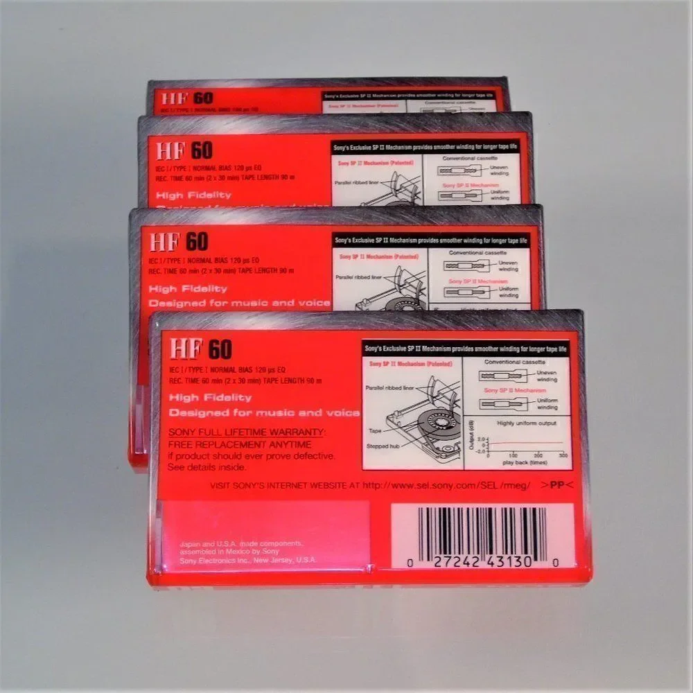 Sony Blank Cassette Tapes HF 60 Minutes